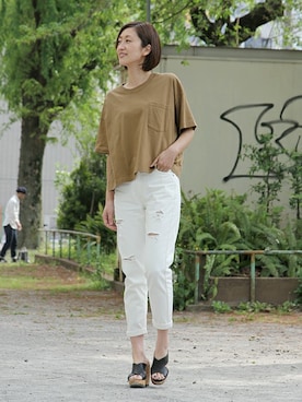 「ポケットＴシャツ」｜keiさん（レディース・159cm）の春コーディネート