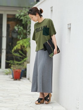 「The DUFFER of ST.GEORGE（ザダファーオブセントジョージ）のアイテム（バッグ）」を使った、keiさん（レディース・159cm）の夏コーディネート