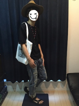 「NIRVANA（ニルヴァーナ）のアイテム（バッグ）」を使った、naokiさん（メンズ・172cm）の夏コーディネート