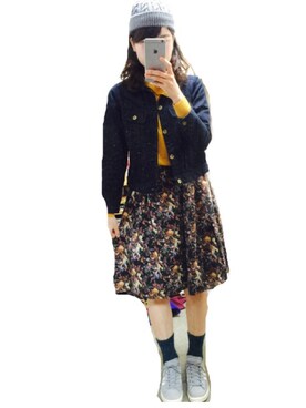 「chambre de charme（シャンブルドゥシャーム）のアイテム（デニムジャケット）」を使った、tmsay000さん（レディース・165cm）の秋コーディネート