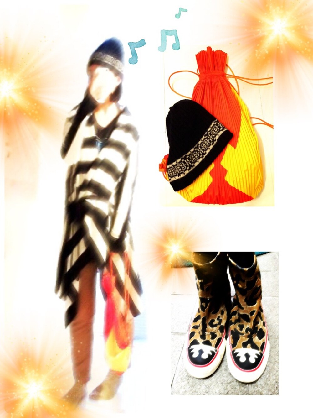 オレンジ系のバックパック/リュック、ブラウン系のブーツ、ブラック系のTシャツ/カットソーを着用したレディースの秋コーディネートの1枚目の写真