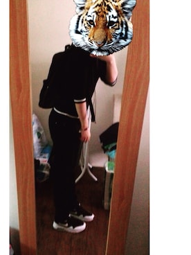 「jouetie（ジュエティ）の【MENS　LIKE】レースアップリュック（バックパック/リュック、ブラック系）」を使った、takumiさん（レディース）の夏コーディネート