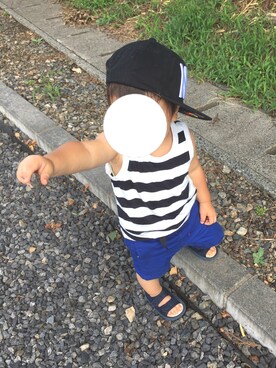 「家の前」｜maa-T*さん（キッズ・90cm）の夏コーディネート