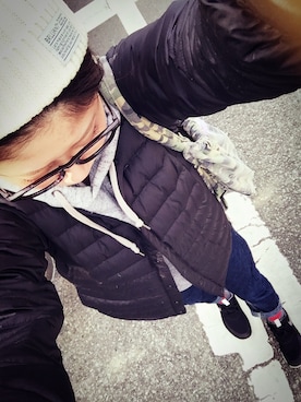 「SEVENDAYS=SUNDAY（セブンデイズサンデイ）のアイテム（ダウンジャケット/コート）」を使った、mono☻さん（レディース・163cm）の冬コーディネート