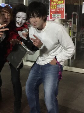 「アイテム（アクセサリー、パープル系）」を使った、あがさん（メンズ・170cm）の秋コーディネート