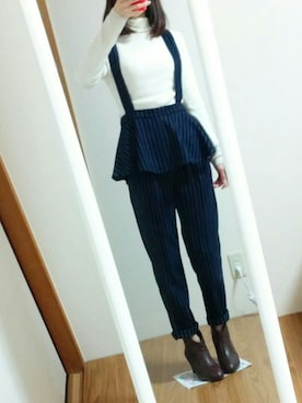 「ぺプラム」｜「アイテム（ブーティ）」を使った、kmさん（レディース・156cm）の秋コーディネート