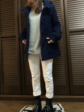 「ROSE BUD（ローズバッド）のアイテム（ダッフルコート）」を使った、あずさん（レディース・157cm）の冬コーディネート