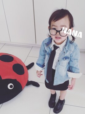 「no brand（ノーブランド）のアイテム（その他シューズ）」を使った、Nana‎٭¨̮❼さん（キッズ・90cm）の春コーディネート