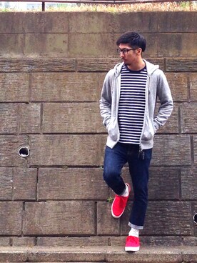 「UNIQLO（ユニクロ）のアイテム（スニーカー）」を使った、N i s s yさん（メンズ・172cm）の冬コーディネート