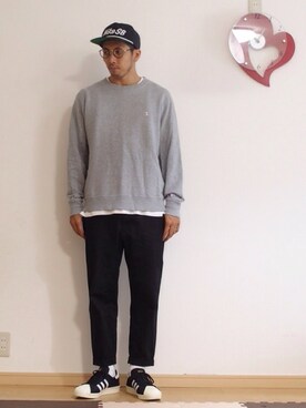 「GU（ジーユー）のアイテム（チノパンツ）」を使った、N i s s yさん（メンズ・172cm）の秋コーディネート