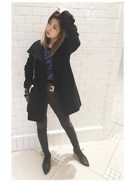 「3rd by VANQUISH（サードバイヴァンキッシュ）のアイテム（その他シューズ）」を使った、Aico (PRIMA DONNA)さん（レディース・160cm）の冬コーディネート