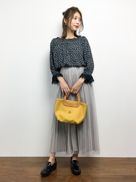 「CLEDRAN（クレドラン）のアイテム」を使った、吉岡由梨子さん（レディース・158cm）の夏コーディネート