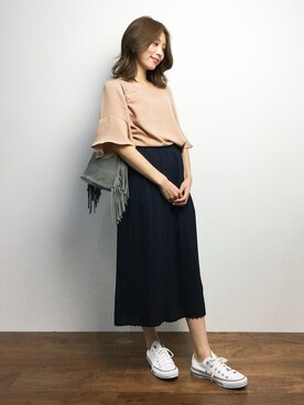 「フレアスリーブ」｜吉岡由梨子さん（レディース・158cm）の秋コーディネート