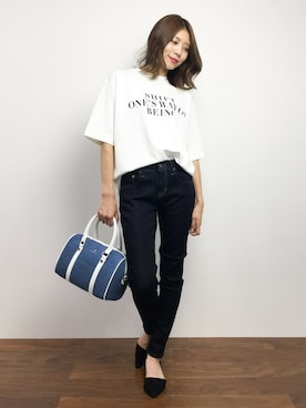 「Pi（ピーアイ）のアイテム」を使った、吉岡由梨子さん（レディース・158cm）の秋コーディネート