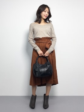 吉岡由梨子さん(レディース・158cm)の秋コーディネート