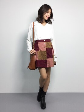 吉岡由梨子さん(レディース・158cm)の秋コーディネート