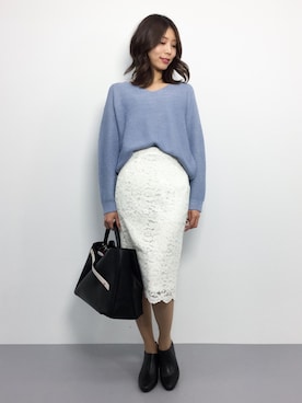 「キレイめコーデ」｜「アイテム（ブーティ）」を使った、吉岡由梨子さん（レディース・158cm）の秋コーディネート