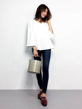 「フレアスリーブ」｜吉岡由梨子さん（レディース・158cm）の秋コーディネート