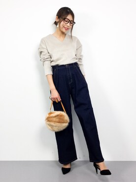 吉岡由梨子さん（レディース・158cm）の冬コーディネート