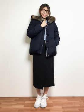「あったかいんだから」｜吉岡由梨子さん（レディース・158cm）の冬コーディネート