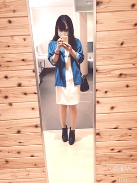 「Heather（ヘザー）のアイテム（ブーツ）」を使った、まなみさん（レディース・151cm）の春コーディネート