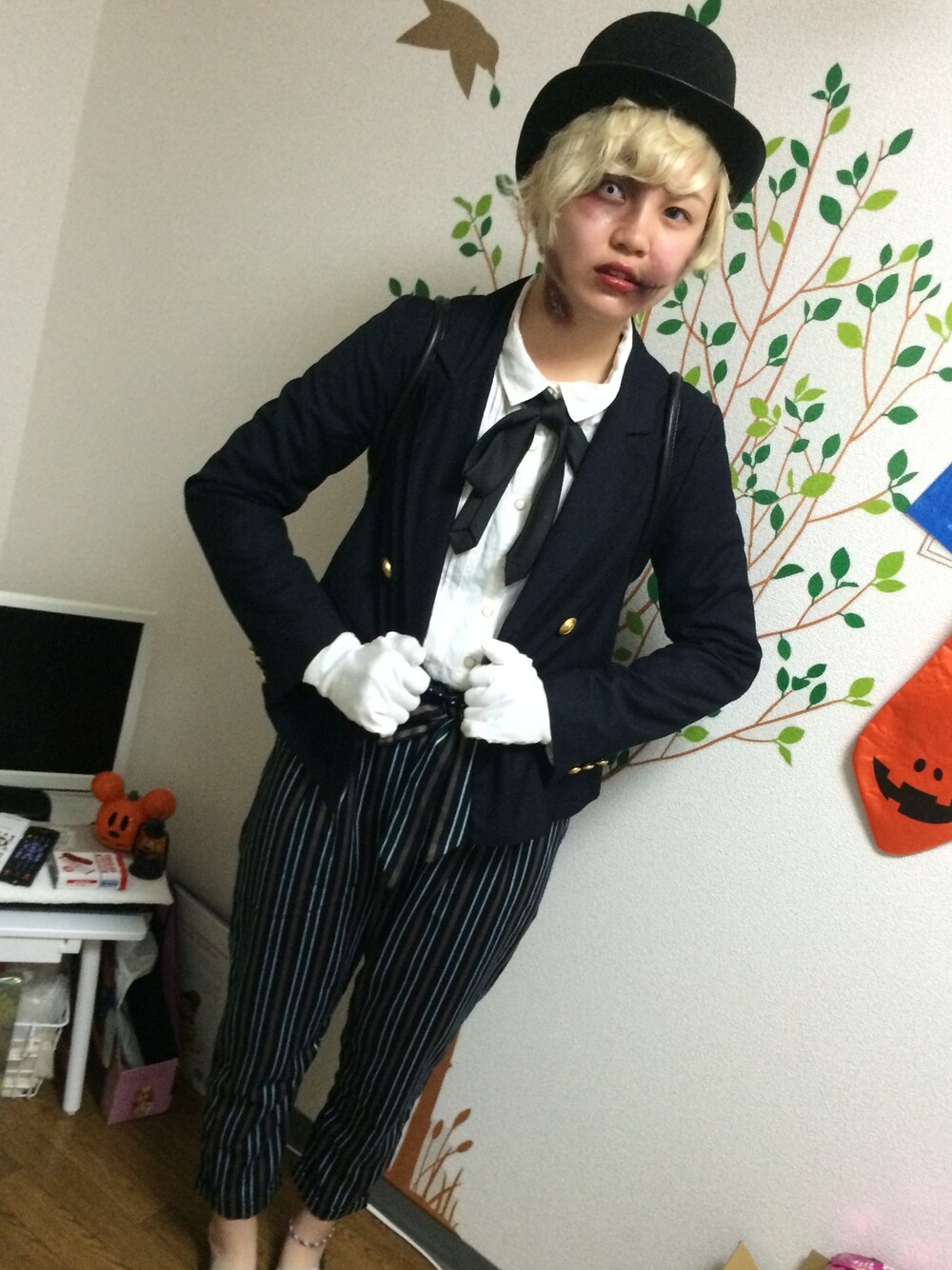 「WEAR HALLOWEEN 2014、ストライプ、ストライプパンツ」｜「蔵之助のアイテム（その他パンツ、その他）」を使った、ゆきし❅しきゆさん（レディース・162cm）の秋コーディネートの1枚目の写真