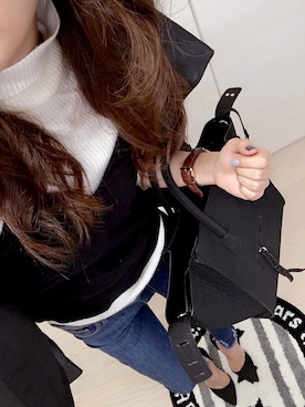 「MANGO（マンゴ）のアイテム（ライダースジャケット）」を使った、rinaさん（レディース・156cm）の秋コーディネート