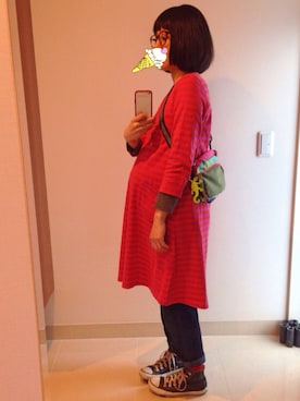 「ハデ色」｜「アイテム（ワンピース/ドレス）」を使った、すぅさんさん（レディース・155cm）の春コーディネート