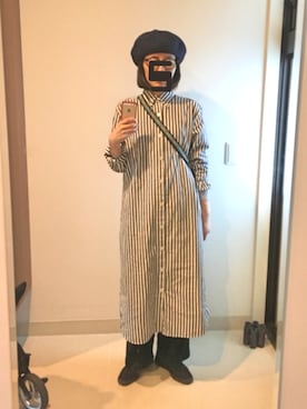 「アイテム（シャツワンピース）」を使った、すぅさんさん（レディース・155cm）の秋コーディネート