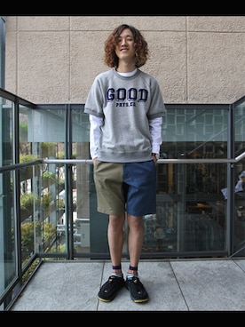 「アイテム（サンダル）」を使った、みやたけ きょーすけさん（メンズ・174cm）の春コーディネート