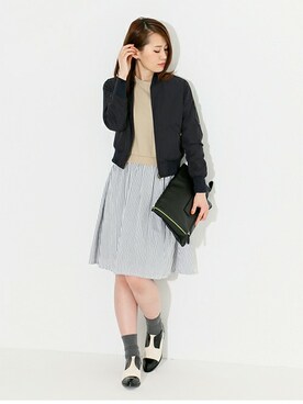「スウェット×シャツ」｜「アイテム（ブルゾン）」を使った、SENSE OF PLACE ONLINE STOREさん（レディース・166cm）の冬コーディネート