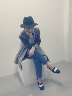 「アイテム（ローファー、グリーン系）」を使った、SENSE OF PLACE ONLINE STOREさん（レディース・166cm）の秋コーディネート