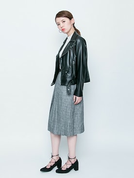 「SENSE OF PLACE by URBAN RESEARCH（センスオブプレイスバイアーバンリサーチ）のアイテム（ライダースジャケット）」を使った、SENSE OF PLACE ONLINE STOREさん（レディース・166cm）の夏コーディネート