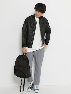 「SENSE OF PLACE by URBAN RESEARCH（センスオブプレイスバイアーバンリサーチ）のアイテム（MA-1）」を使った、SENSE OF PLACE ONLINE STOREさん（メンズ・183cm）の秋コーディネート
