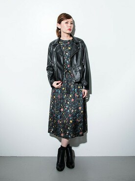 「SENSE OF PLACE by URBAN RESEARCH（センスオブプレイスバイアーバンリサーチ）のアイテム（ライダースジャケット）」を使った、SENSE OF PLACE ONLINE STOREさん（レディース・166cm）の秋コーディネート