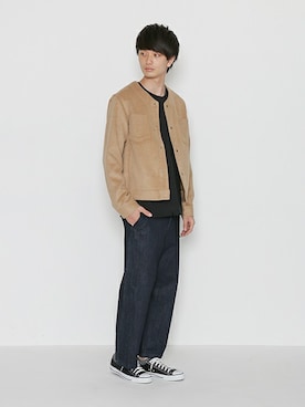「ノーカラー」｜「アイテム（その他アウター）」を使った、SENSE OF PLACE ONLINE STOREさん（メンズ・183cm）の秋コーディネート