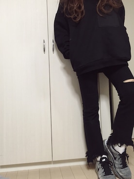「Nike flyknit」｜miyabiharukaさん（レディース・155cm）の冬コーディネート