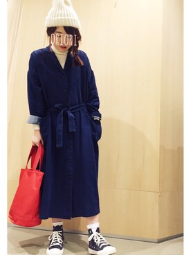 「春物」｜「アイテム（その他アウター）」を使った、riiiiさん（レディース・159cm）の冬コーディネート