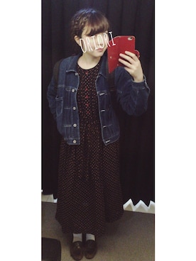 「used mix」｜「アイテム（デニムジャケット）」を使った、riiiiさん（レディース・159cm）の春コーディネート