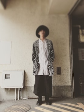 「Yohji Yamamoto（ヨウジヤマモト）のアイテム（スカート）」を使った、みつおさん（メンズ・172cm）の秋コーディネート