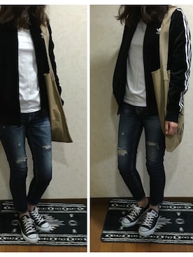 「CONVERSE（コンバース）のconverse（コンバース） ALL STAR OX（オールスターOX）（スニーカー）」を使った、mocoさん（レディース・157cm）の春コーディネート