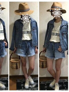 「Another Edition」｜「アイテム（デニムジャケット）」を使った、mocoさん（レディース・157cm）の春コーディネート