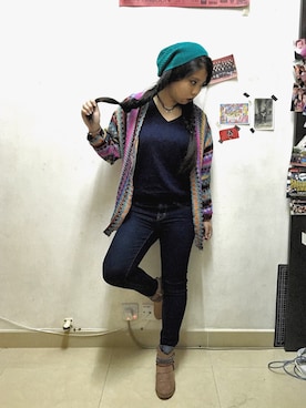 「BURBERRY（バーバリー）のアイテム（ベースメイク）」を使った、Kei さん（レディース・155cm）の冬コーディネート