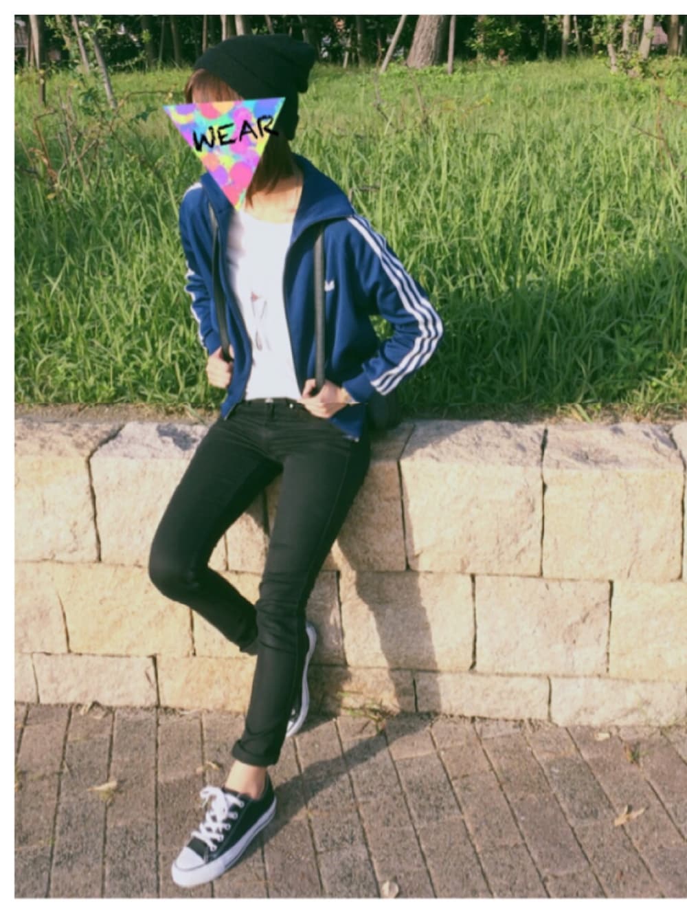 「H&Mのアイテム（その他パンツ、ブラック系）」を使った、reeeei.さん（レディース・158cm）の秋コーディネートの1枚目の写真