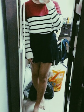 「-のアイテム（スカート、ブラック系）」を使った、MomoChia57さん（レディース・160cm）の夏コーディネート