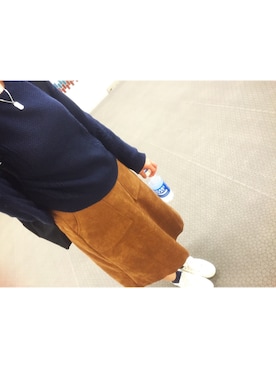 「ネイビー×キャメル」｜ma-ruさん（レディース・160cm）の秋コーディネート