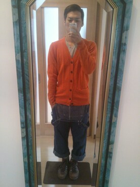 オレンジのカーディガン のメンズ人気ファッションコーディネート Wear