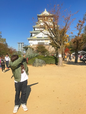 「緑」｜「アイテム（MA-1）」を使った、Kurenaiさん（メンズ・173cm）の冬コーディネート