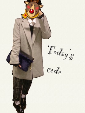 「MIXXO（ミッソ）のアイテム（チェスターコート）」を使った、__y_u_u__さん（レディース・161cm）の冬コーディネート