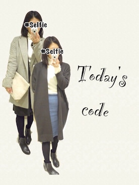 「MIXXO（ミッソ）のアイテム（チェスターコート）」を使った、__y_u_u__さん（レディース・161cm）の冬コーディネート